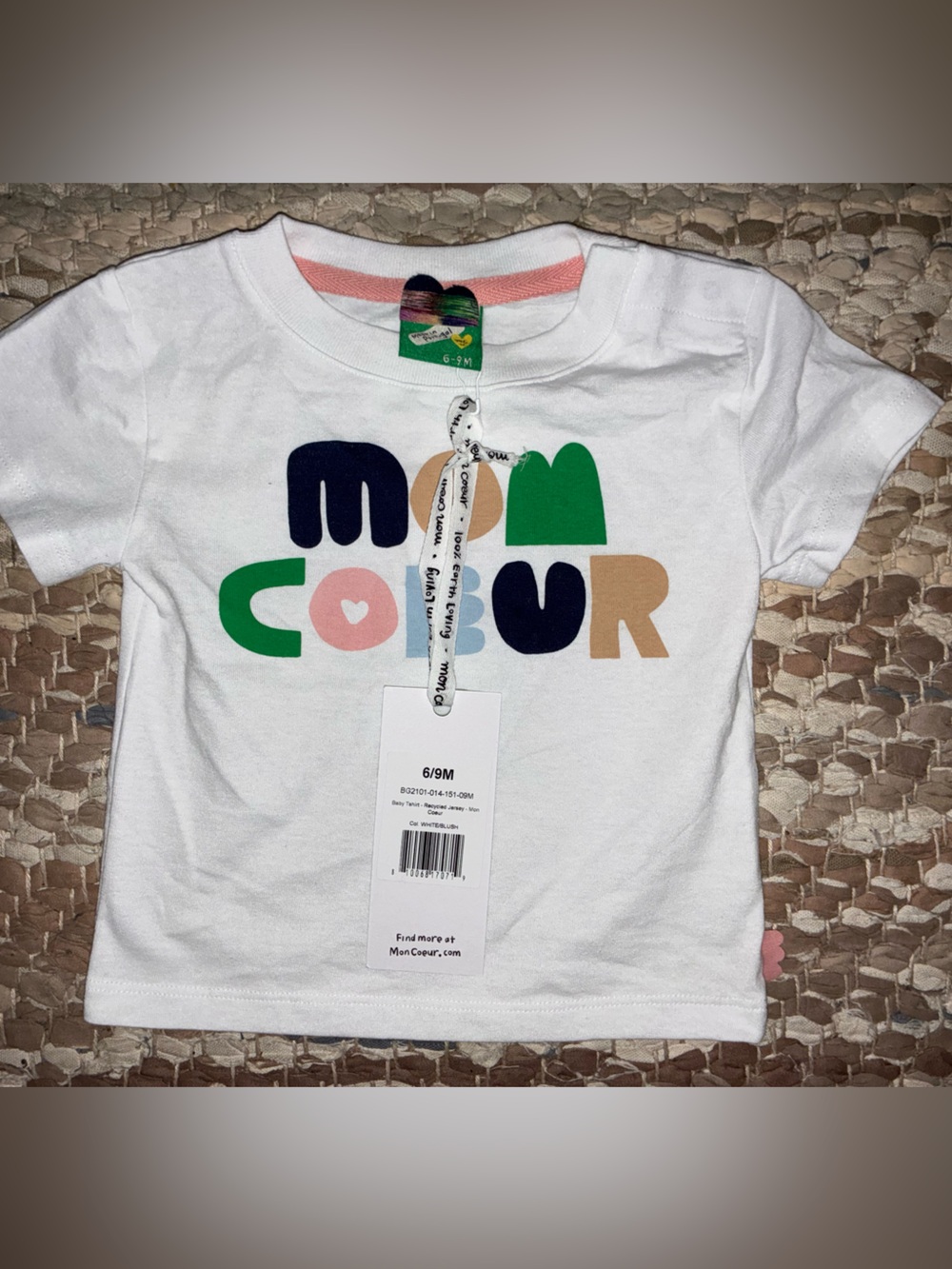 White 'Mon Coeur' Graphic Tee for Kids - Colorful Lettering
